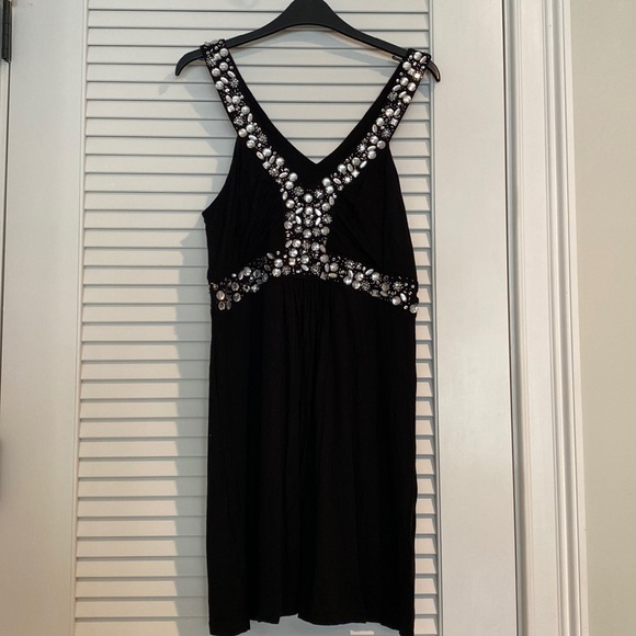Warehouse Dresses & Skirts - Black Warehouse dress with gemstone detail front and back. Great condition.